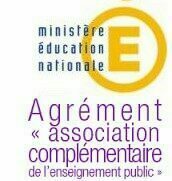 logo ministère de l'Education Nationale avec texte agrément association